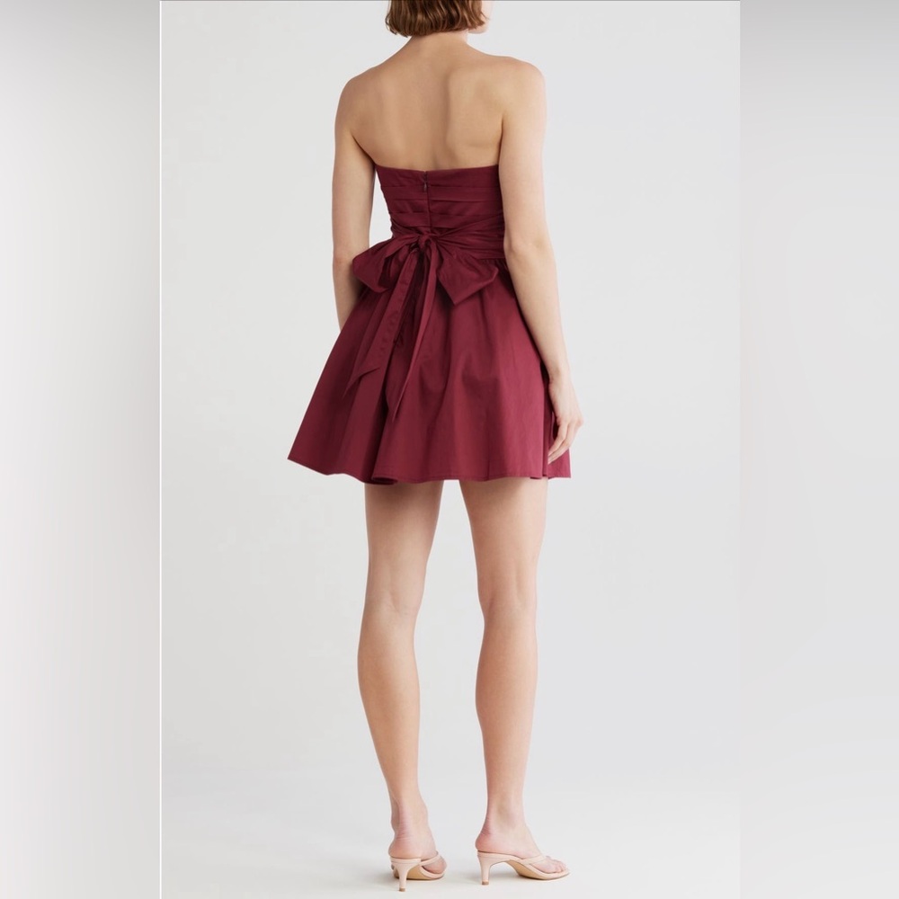 LUSH Chic Strapless women Wine Minidress
